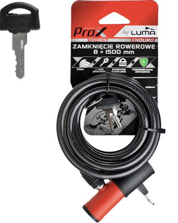Fietsslot ProX Spiraalslot - rood - 150cm