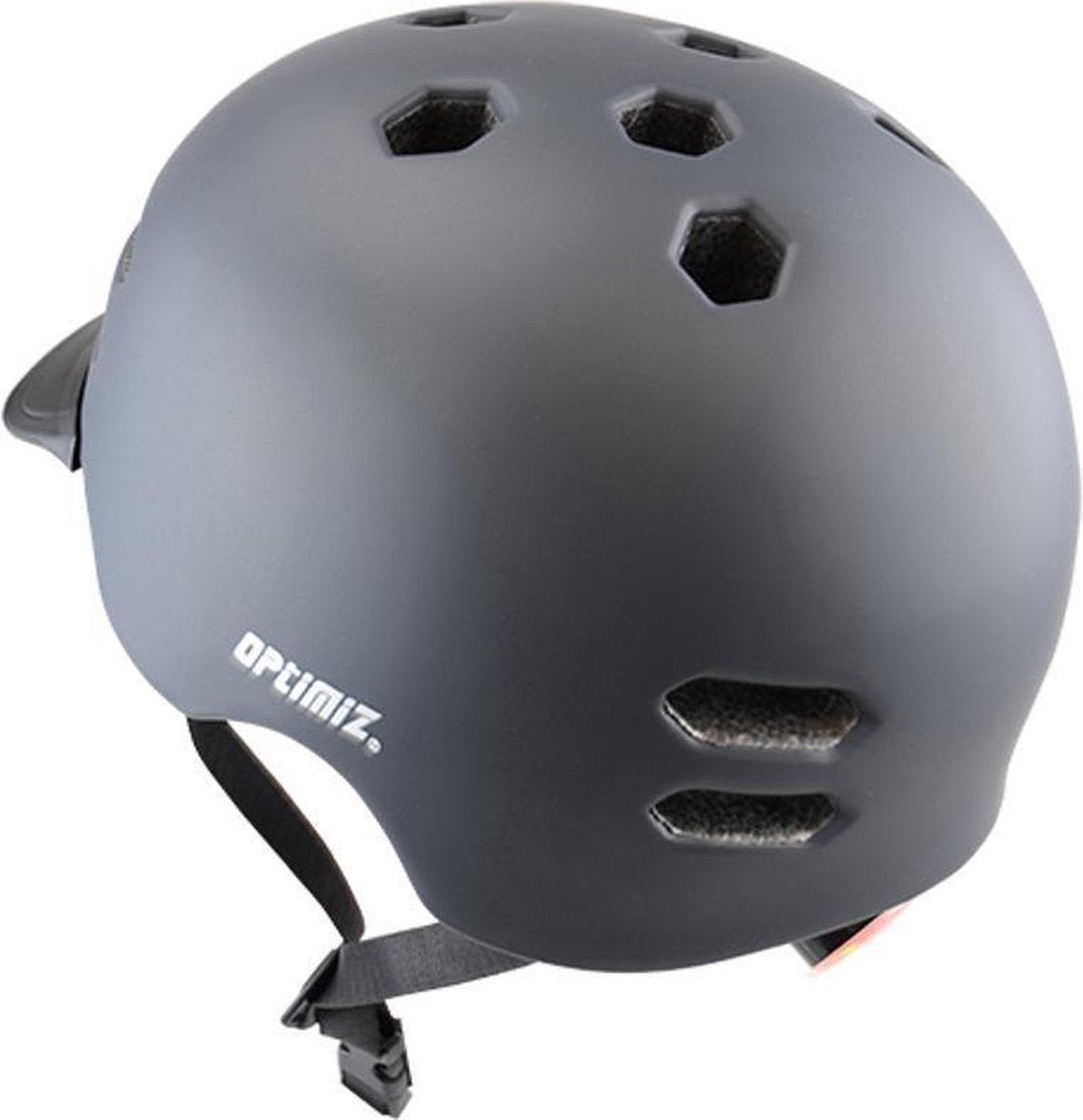 Fietshelm Volwassenen Optimiz - 58/61cm - Anthracite - Fietsverlichting Achterlicht
