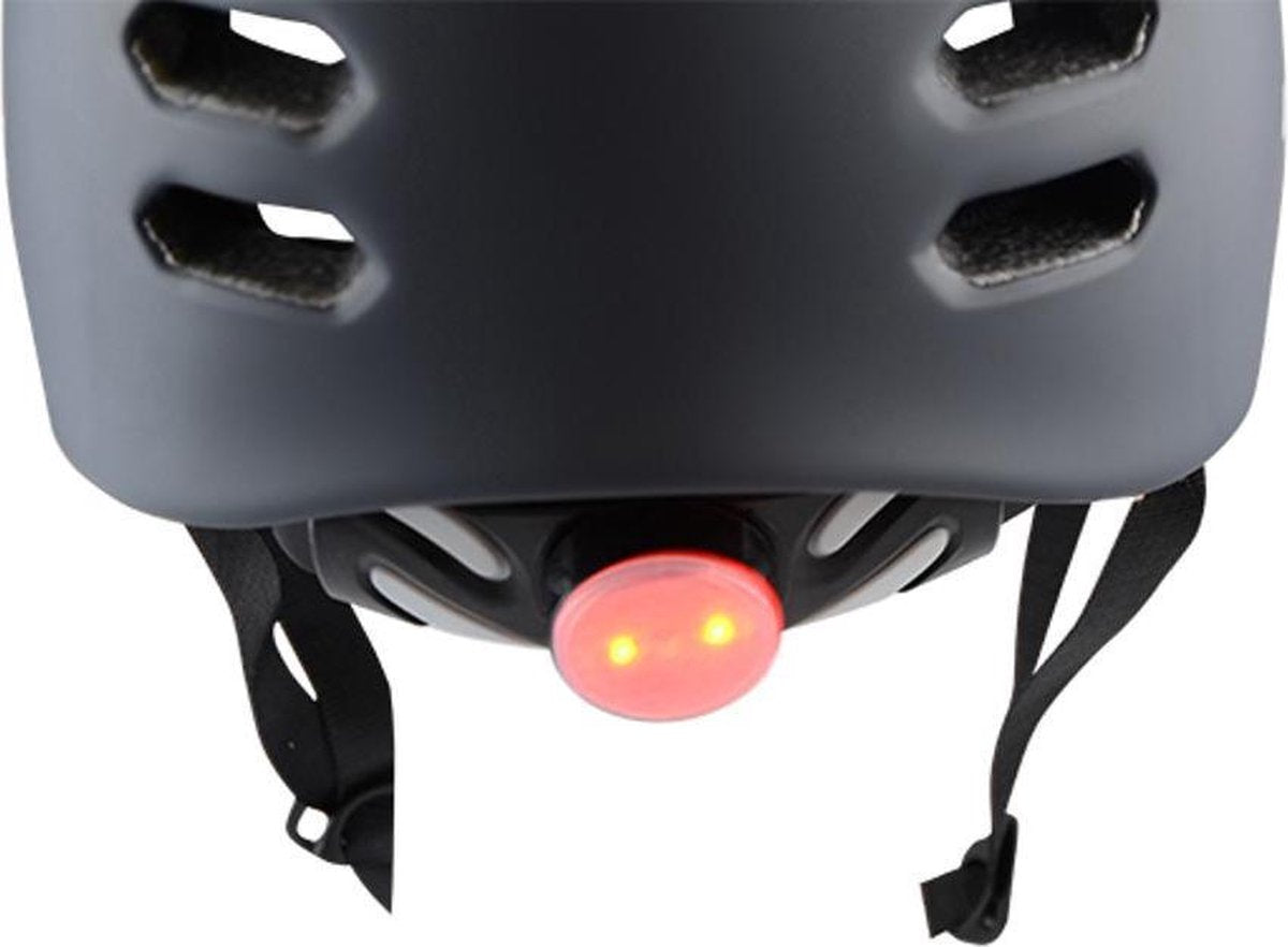 Fietshelm Volwassenen Optimiz - 58/61cm - Anthracite - Fietsverlichting Achterlicht