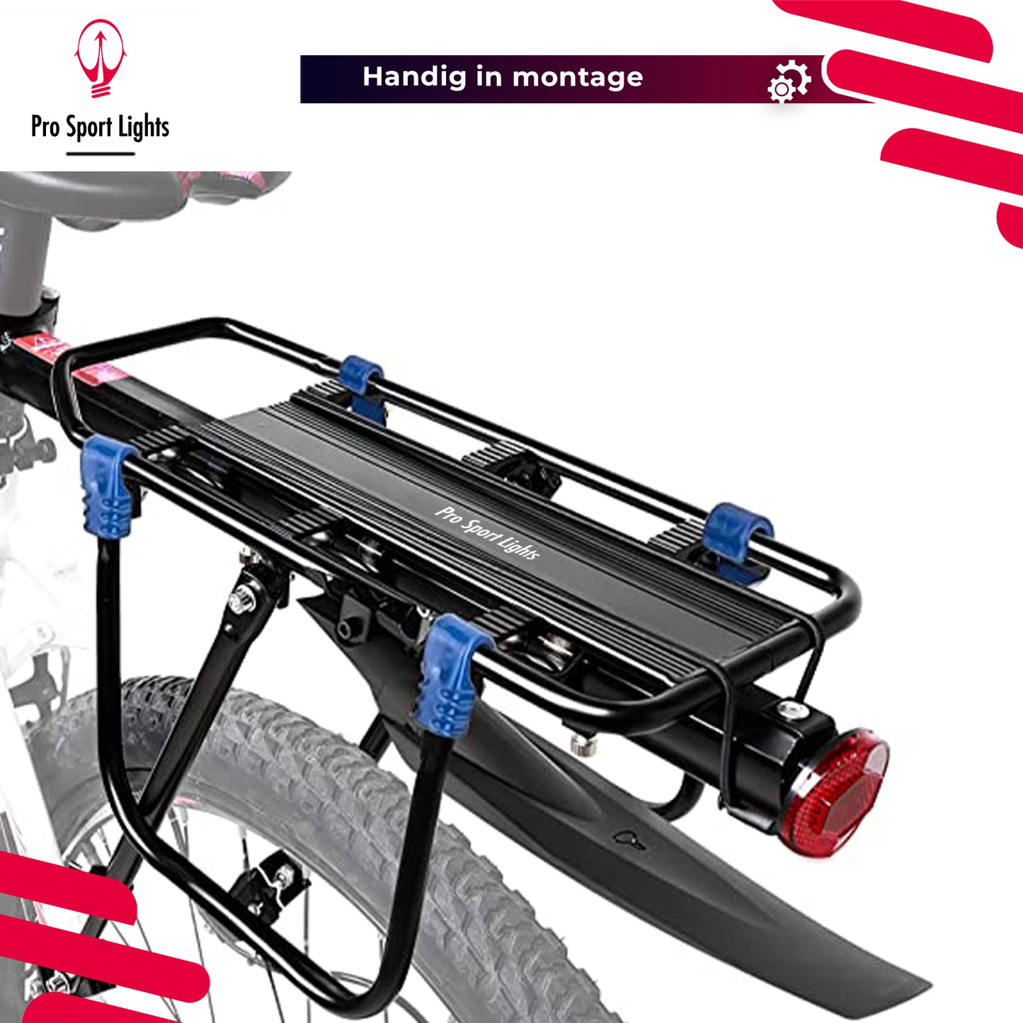 Pro Sport Lights Fiets Bagagedrager en spatbord met QR - MTB/Racefiets