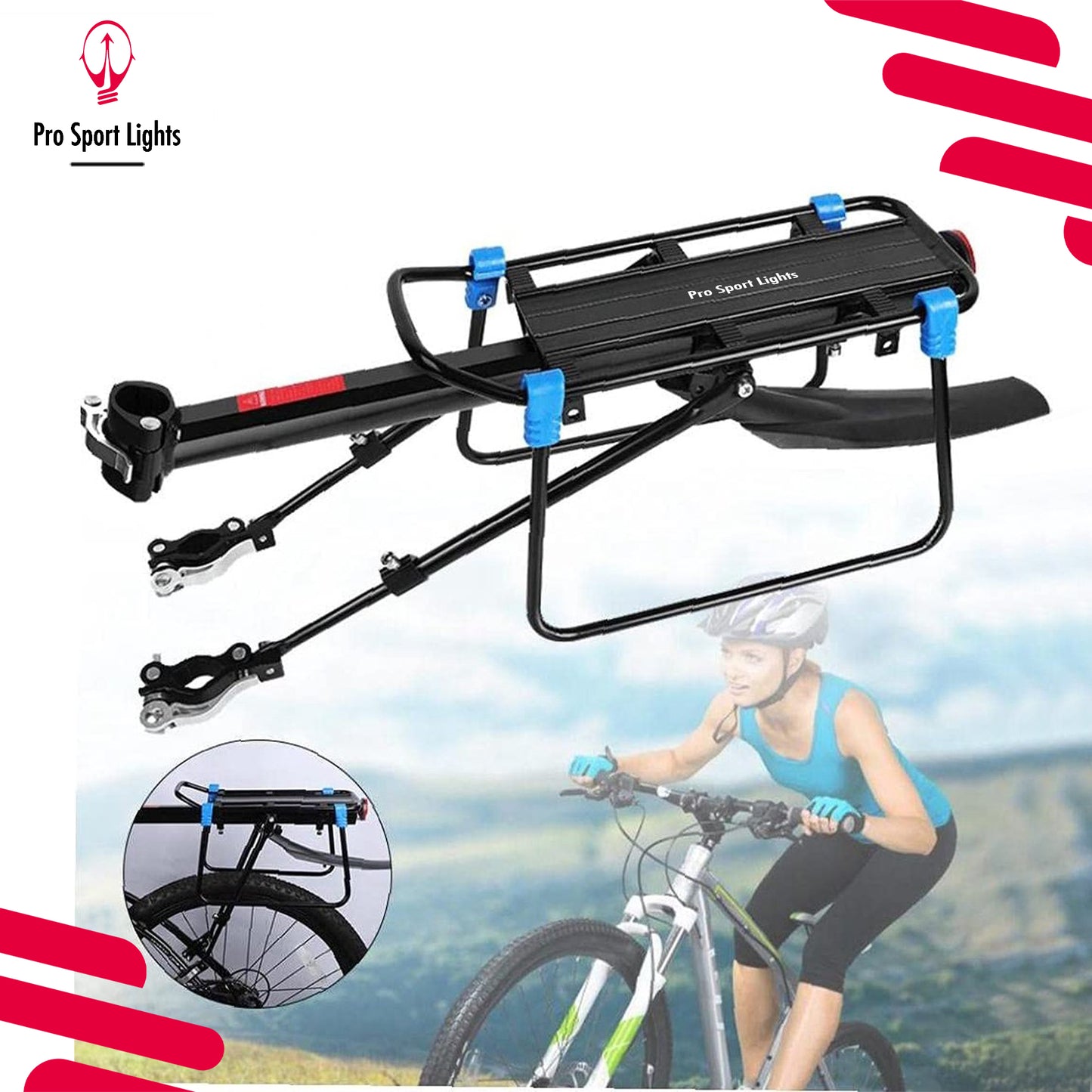 Pro Sport Lights Fiets Bagagedrager en spatbord met QR - MTB/Racefiets