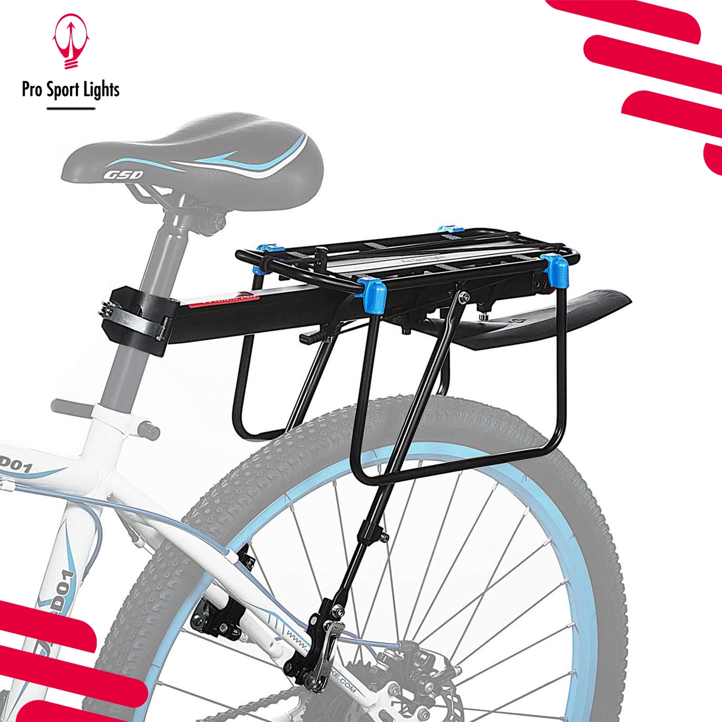 Pro Sport Lights Fiets Bagagedrager en spatbord met QR - MTB/Racefiets