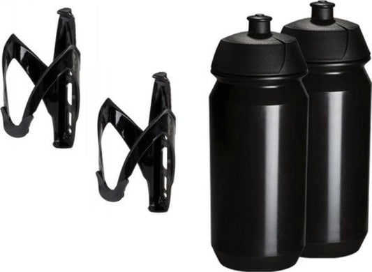 2x Gourde Tacx - 2x Porte-bidon M-wave - Gourde