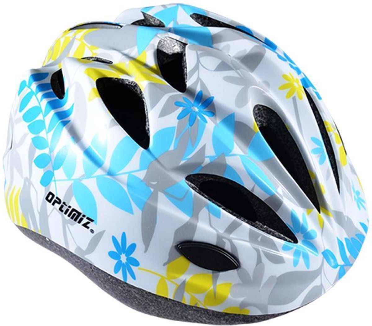 kinderhelm Optimiz - Bloemen Wit Blauw Geel - Small