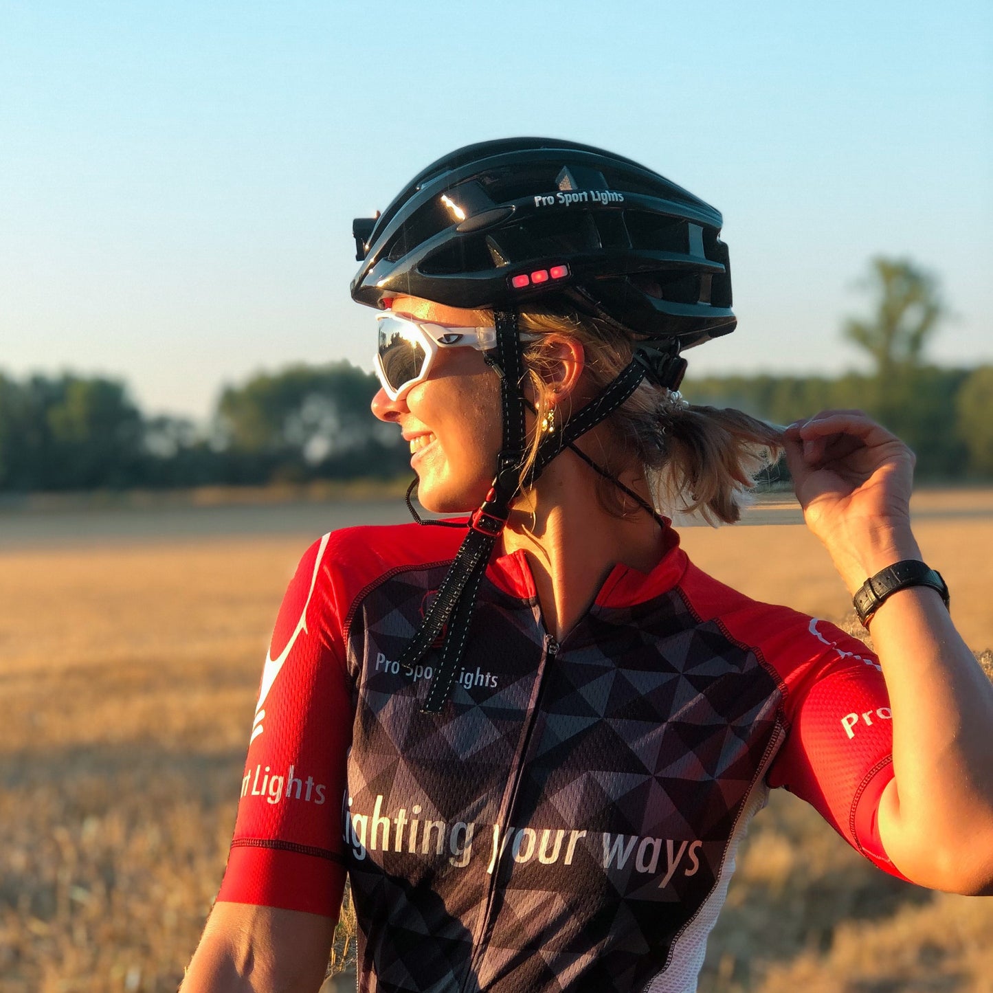 Pro Sport Lights Fietshelm - Zwart