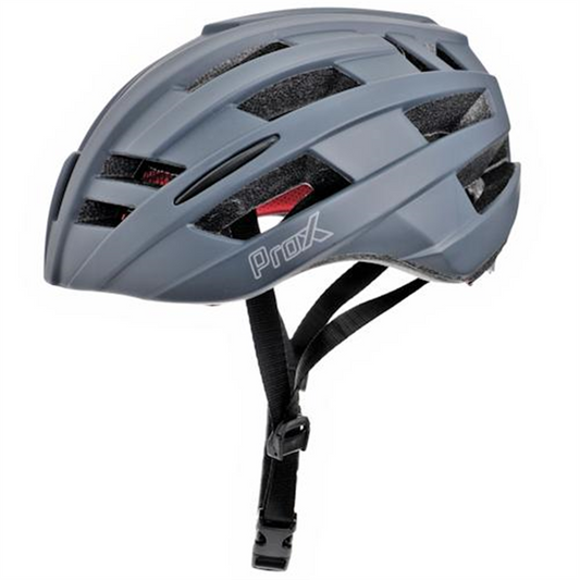 Fietshelm volwassenen ProX met licht - 52-58cm - Matt Blauw Grijs