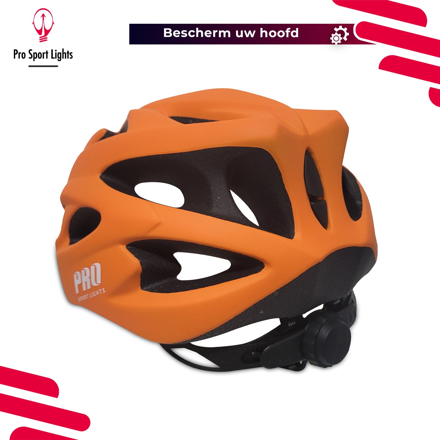 Pro Sport Lights fietshelm Dames/Heren - Volwassenen - Orange