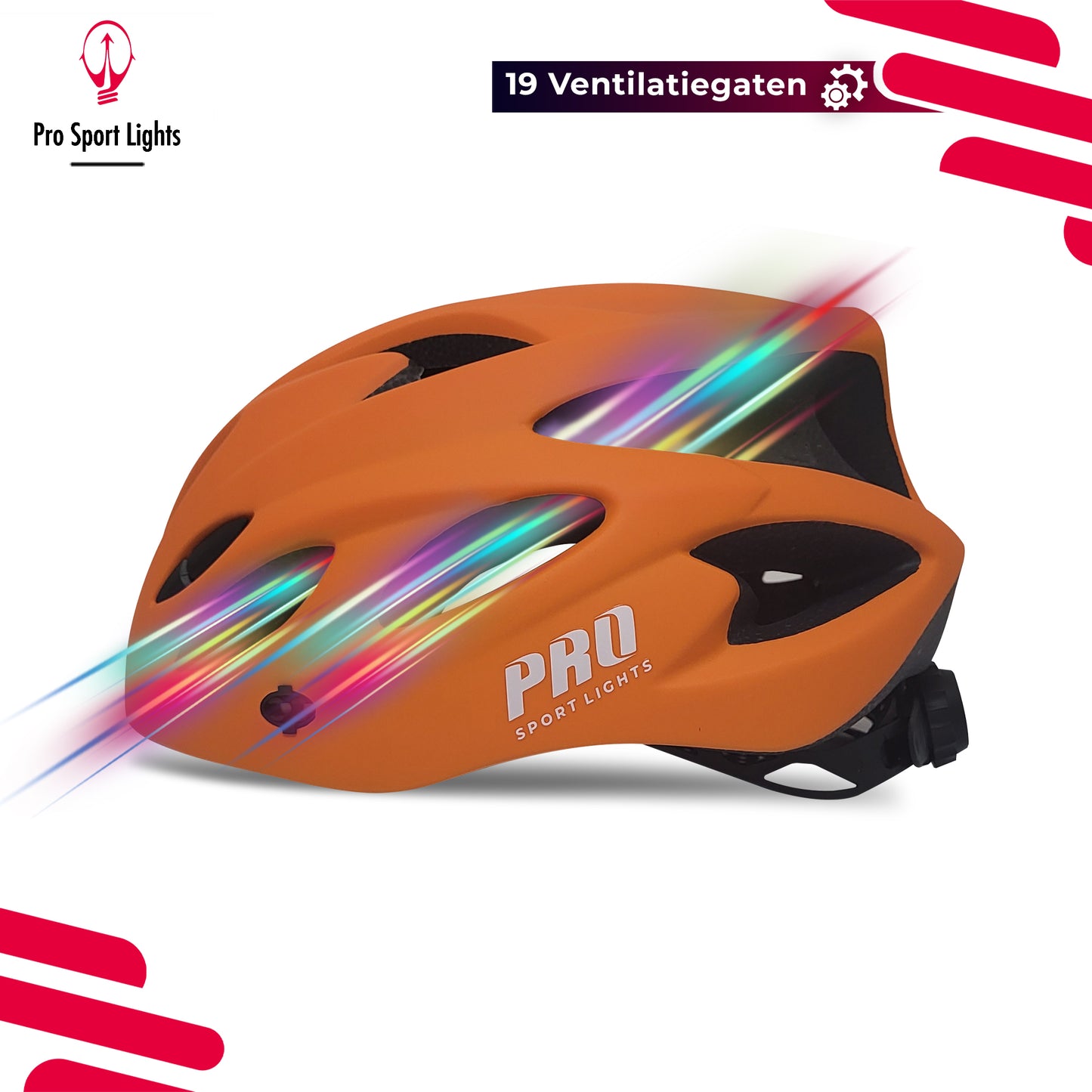 Pro Sport Lights fietshelm Dames/Heren - Volwassenen - Orange