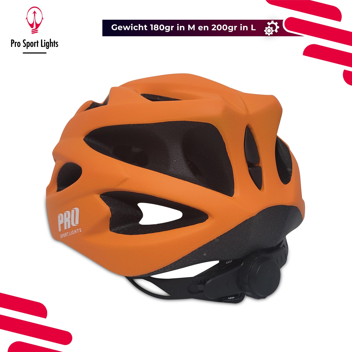 Pro Sport Lights fietshelm Dames/Heren - Volwassenen - Orange