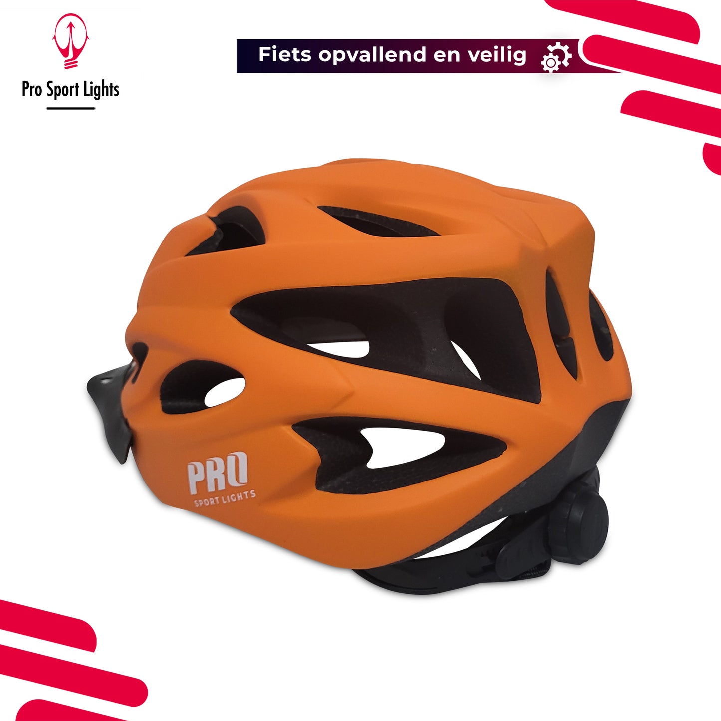Pro Sport Lights fietshelm Dames/Heren - Volwassenen - Orange