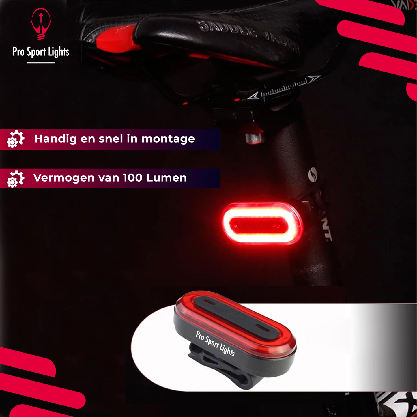 Fietsverlichting USB Oplaadbaar Pro Sport Lights 1200 Lumen