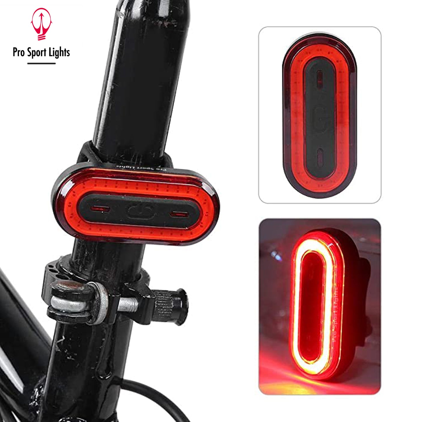 Fietsverlichtingsset Pro Sport Lights - 1200 & 100 Lumen - USB Oplaadbaar