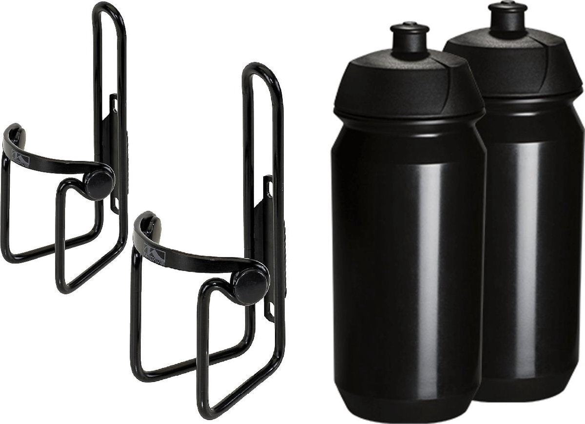 2x Tacx Shiva Bidon - 2x M-wave Bidonhouder