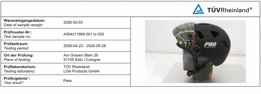 TÜV Rheinland testte onze helm. Dit was het resultaat.