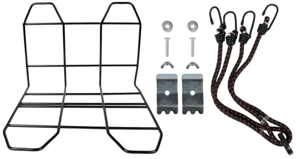 Gepäckträgerverbreiterung aus Stahl – 28 × 27 cm – Schwarz