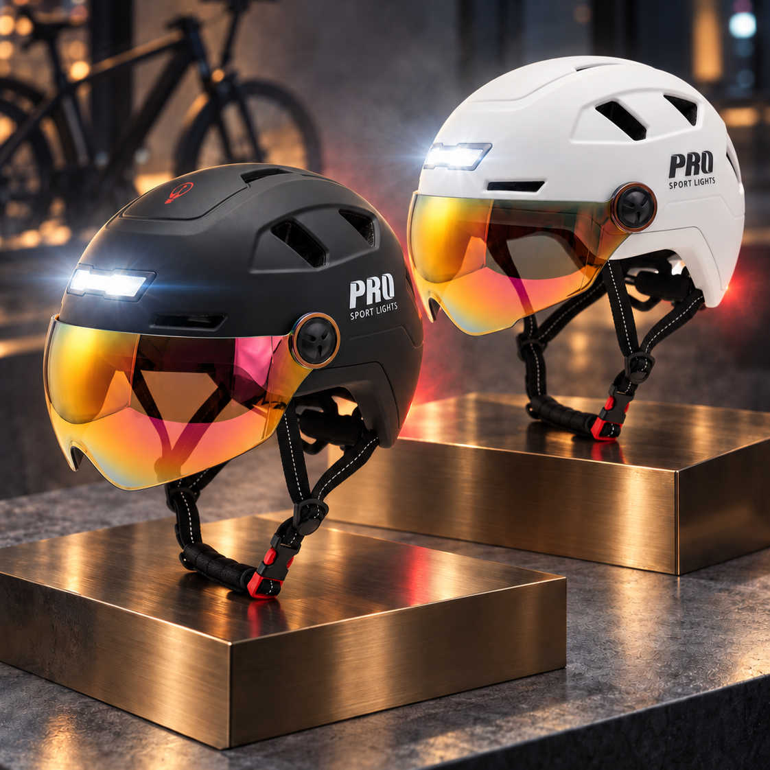 Speed Pedelec Helm Ice NTA 8776 – LED, 2 Vizieren & Oorwarmers Pro Sport Lights Bicycle Helmet Buy Online Visors Earmuffs