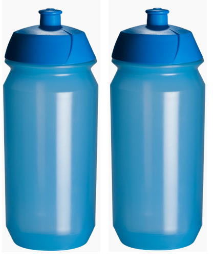 2 Pro Sport Lights -juomapulloa 500 ml – läpinäkyvä sininen