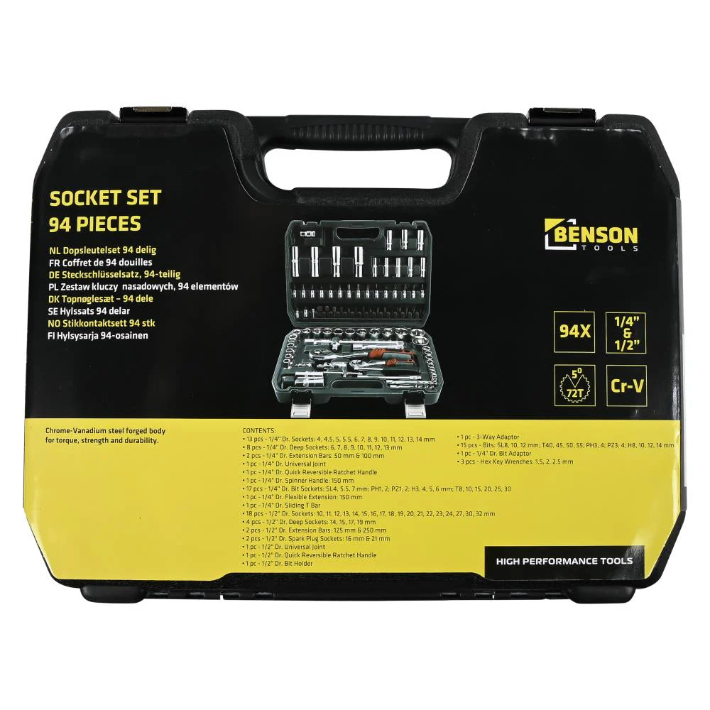 Dopsleutelset Gereedschapset 94-Delig Complete Koffer Momentsleutel Doppenset Kopen Online