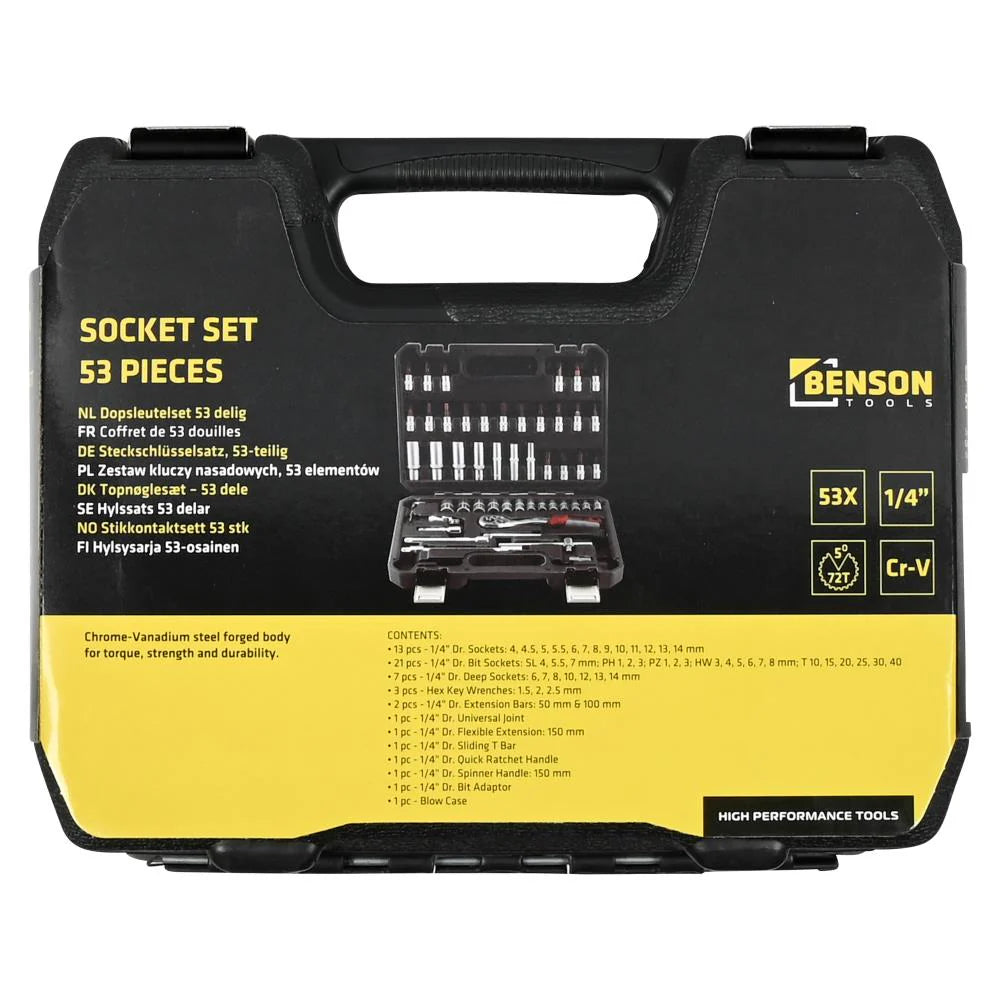 Dopsleutelset Professionele Gereedschapsset 53-Delig Momentsleutel En Doppenset + Bits Kopen Online