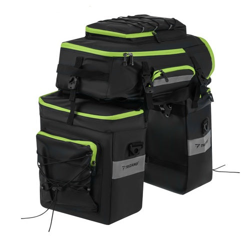 Dubbele Fietstas 53 Liter Fietstassen met Regenhoes Zwart Stadsfiets E-Bike Kopen Online