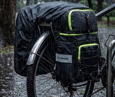 Dubbele Fietstas 53 Liter Fietstassen met Regenhoes Zwart Stadsfiets E-Bike Kopen Online
