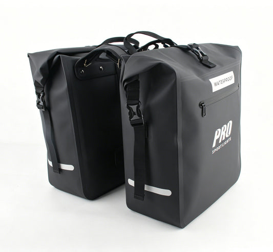 Dubbele Fietstas 58 Liter Zwart Met Reflectoren 100% Waterdicht Electrische Fietsen Kopen Online