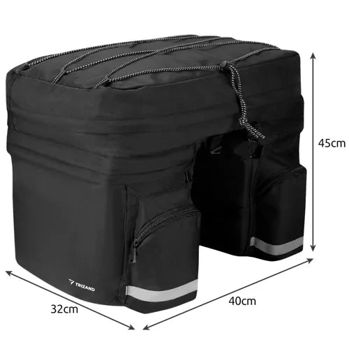 Dubbele Fietstas 60L met Regenhoes en Reflectoren Zwart Bagagedrager Tas Fiets Kopen Online