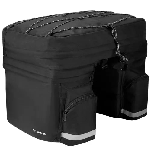 Dubbele Fietstas 60L met Regenhoes en Reflectoren Zwart Bagagedrager Tas Fiets Kopen Online