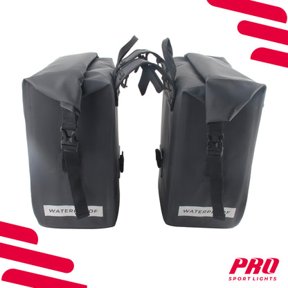 Pro Sport Lights kaksiosainen pyörälaukku – vedenpitävä, musta, 54 l