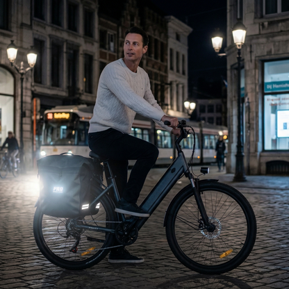 Pro Sport Lights kaksiosainen pyörälaukku – vedenpitävä, musta, 54 l