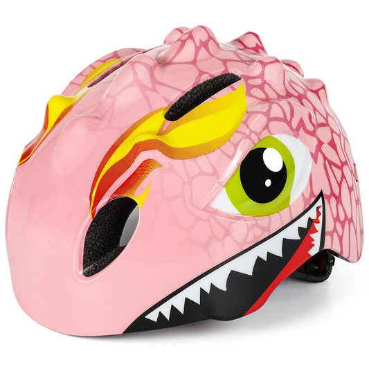 Fietshelm Meisjes Roze Kinderen - Kinderhelm Dino XS 46/51cm Kinderfietshelm Kopen Online