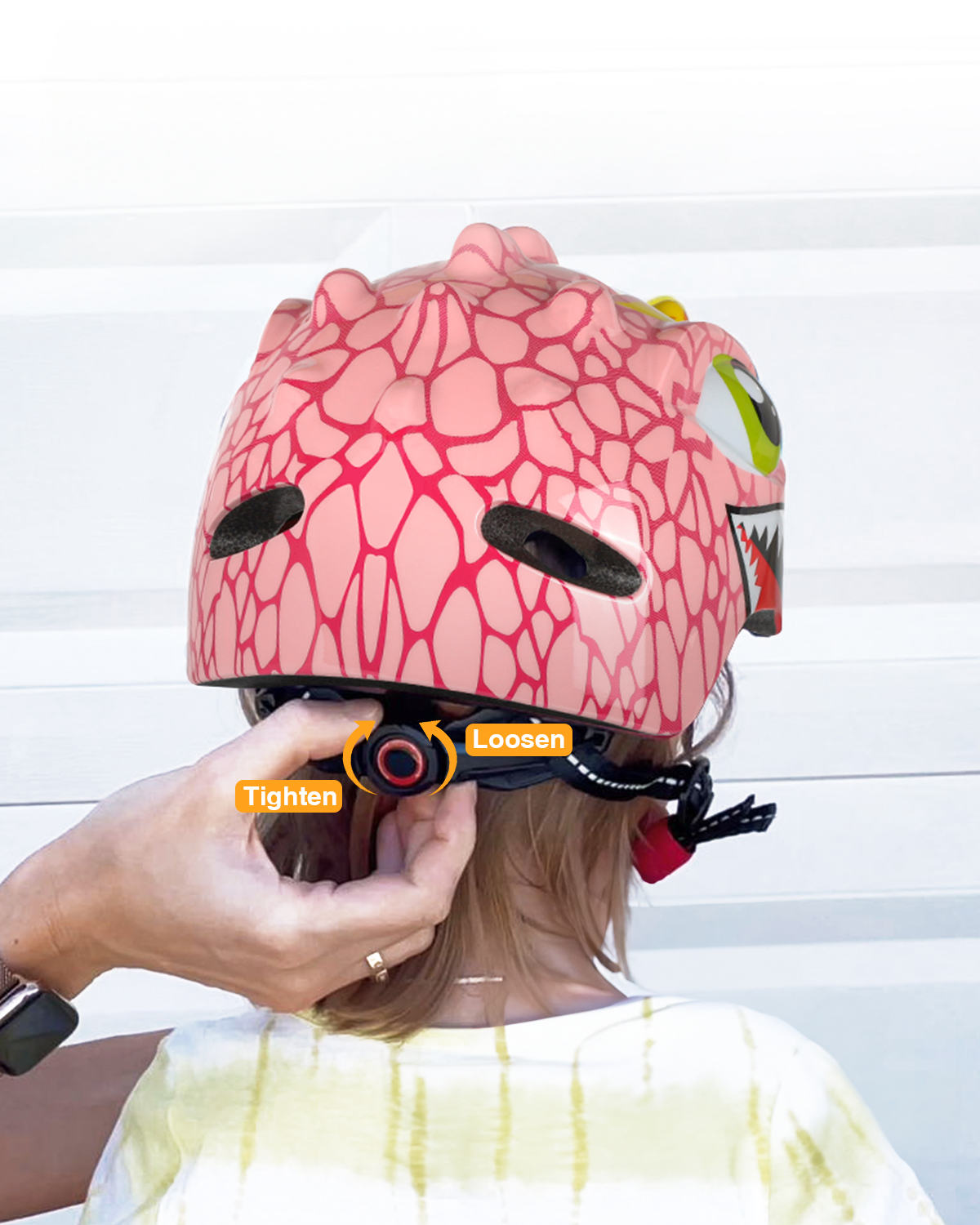 Fietshelm Meisjes Roze Kinderen - Kinderhelm Dino XS 46/51cm Kinderfietshelm Kopen Online