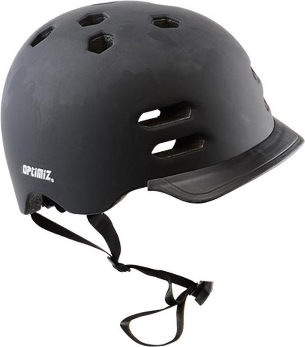 Fietshelm Volwassenen Optimiz - 55-58 cm - Matt Zwart - Fietsverlichting Achterlicht Kopen online