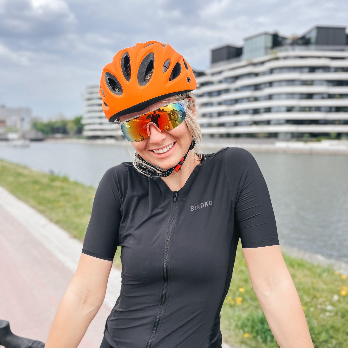 Casque de vélo Pro Sport Lights Femme/Homme - Adultes - Orange