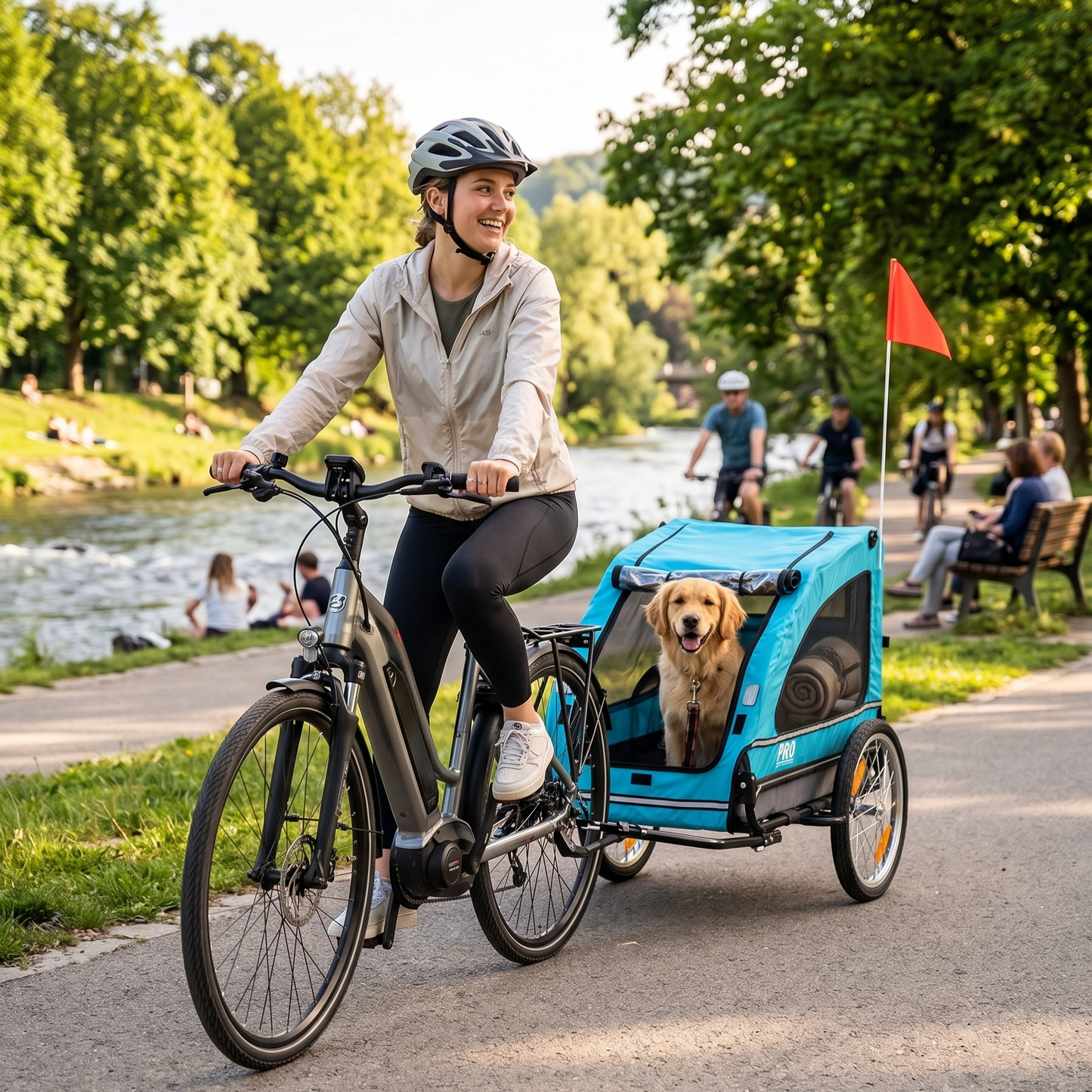 Hondenfietskar Blauw – Stevige Fietskar voor Honden met Reflectoren – Hondenkar tot 30 kg kopen online