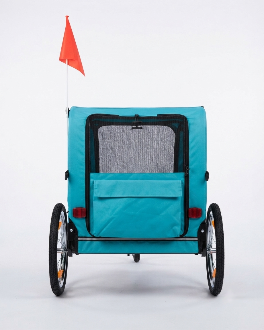 Hondenfietskar Blauw – Stevige Fietskar voor Honden met Reflectoren – Hondenkar tot 30 kg kopen online
