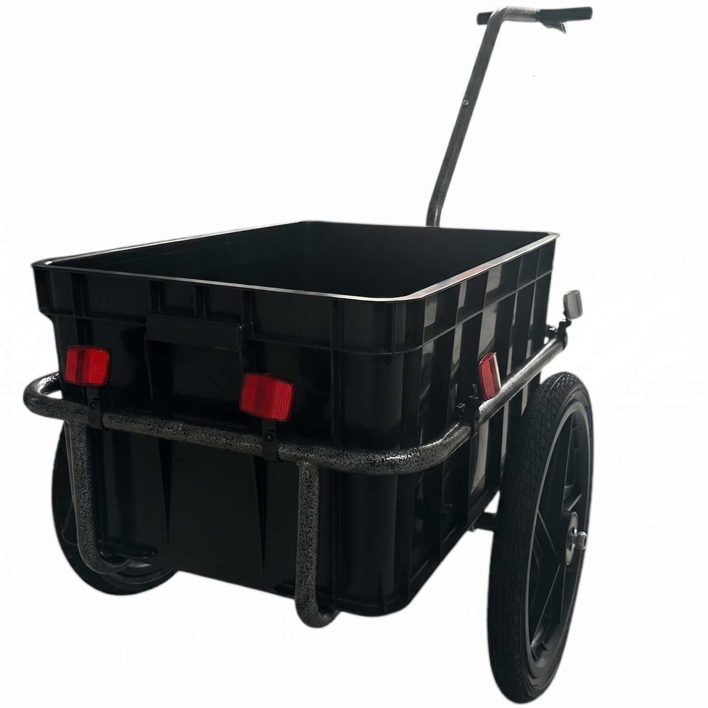 Bicycle Trailer Transport Trailer Bike with Crate 70L Reflectors - Black
