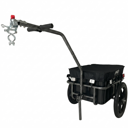 Remorque Vélo Cargo Chariot de Transport avec Caisse 70L Réflecteurs - Noir