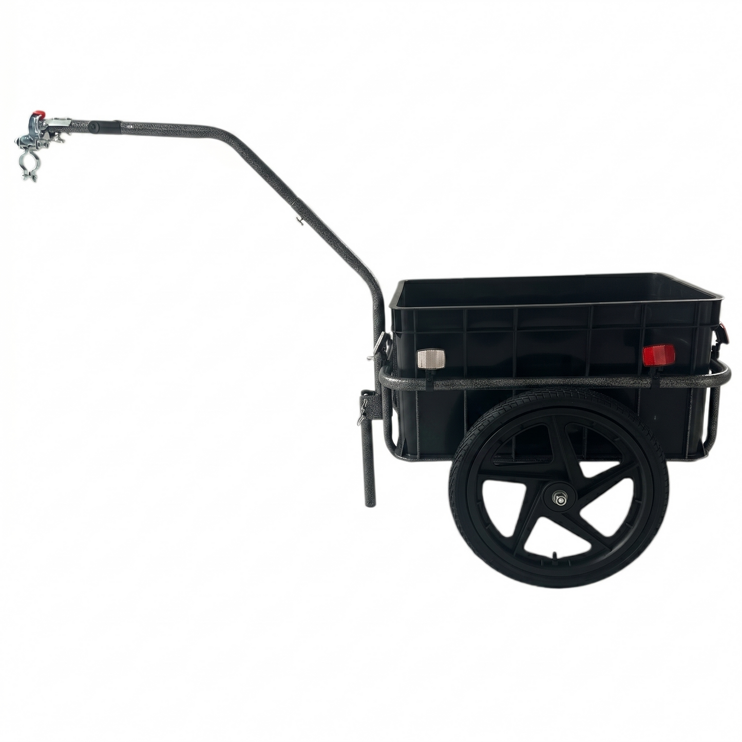 Bicycle Trailer Transport Trailer Bike with Crate 70L Reflectors - Black