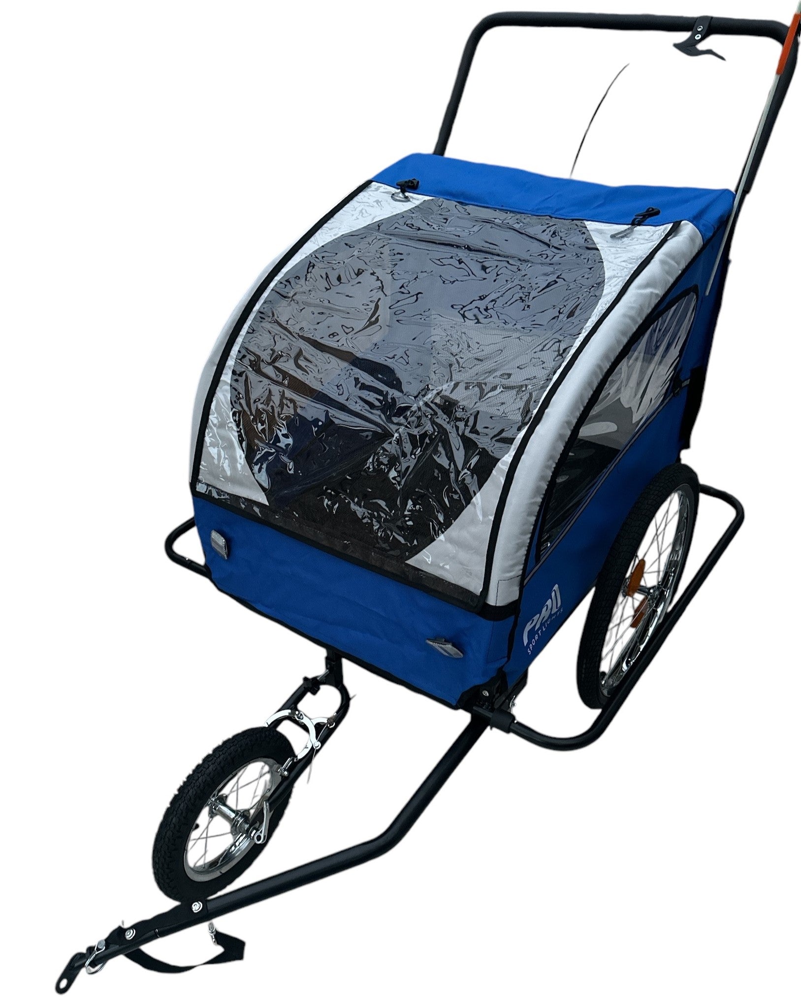 Kinderfietskar Aanhanger en Wandelwagen Fietskar Voor Kinderen Met Rem  - Blauw/Wit kopen online