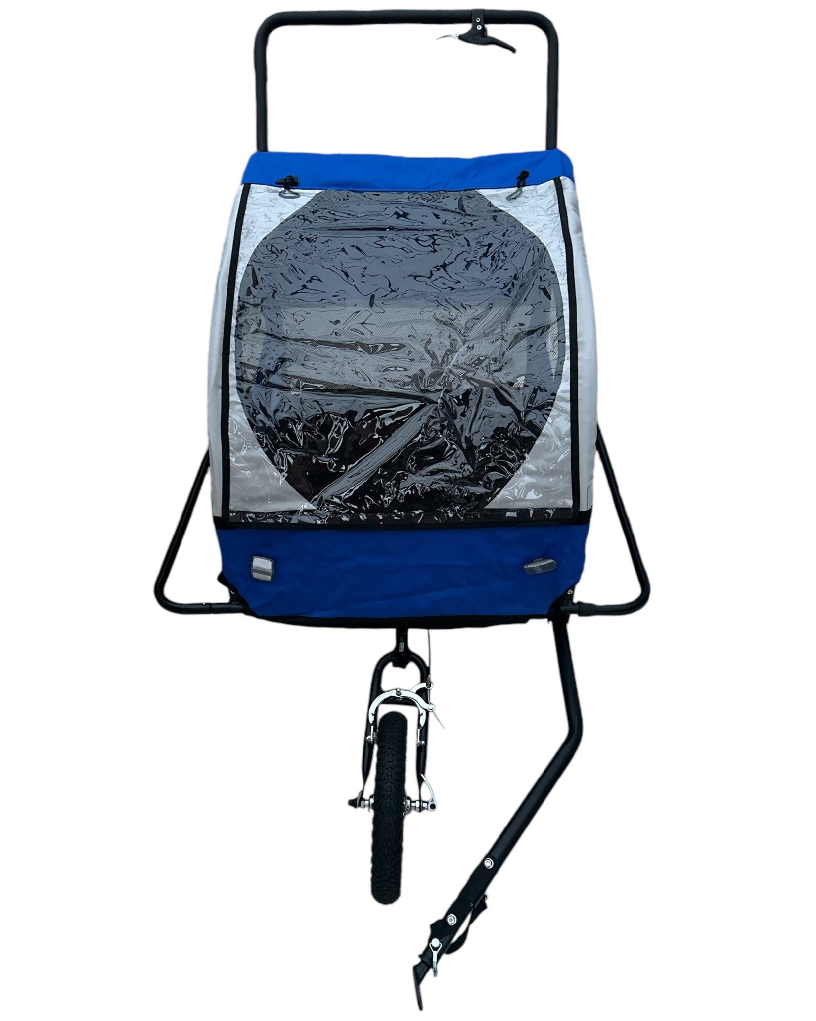 Kinderfietskar Aanhanger en Wandelwagen Fietskar Voor Kinderen Met Rem  - Blauw/Wit kopen online