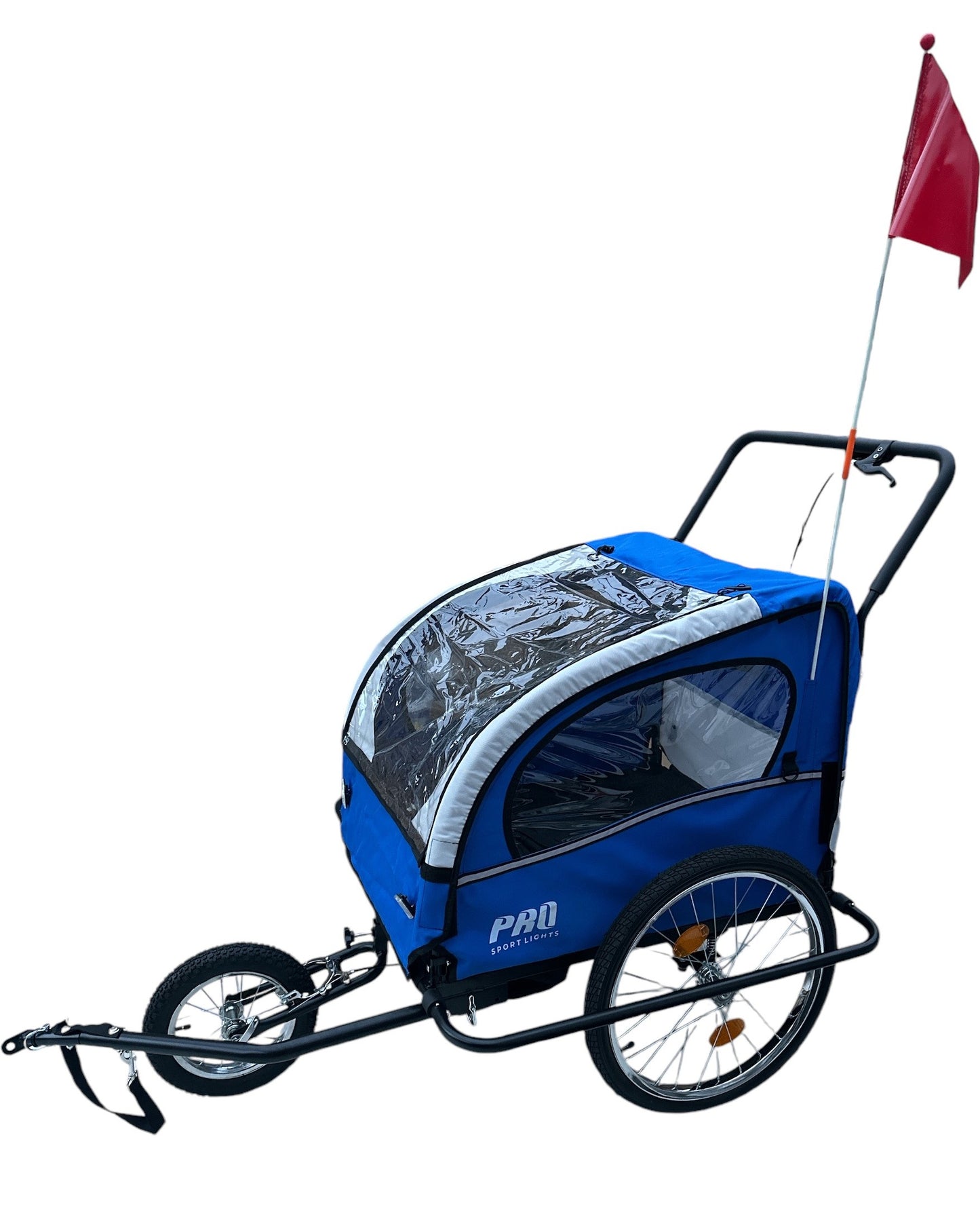 Kinderfietskar Aanhanger en Wandelwagen Fietskar Voor Kinderen Met Rem  - Blauw/Wit kopen online