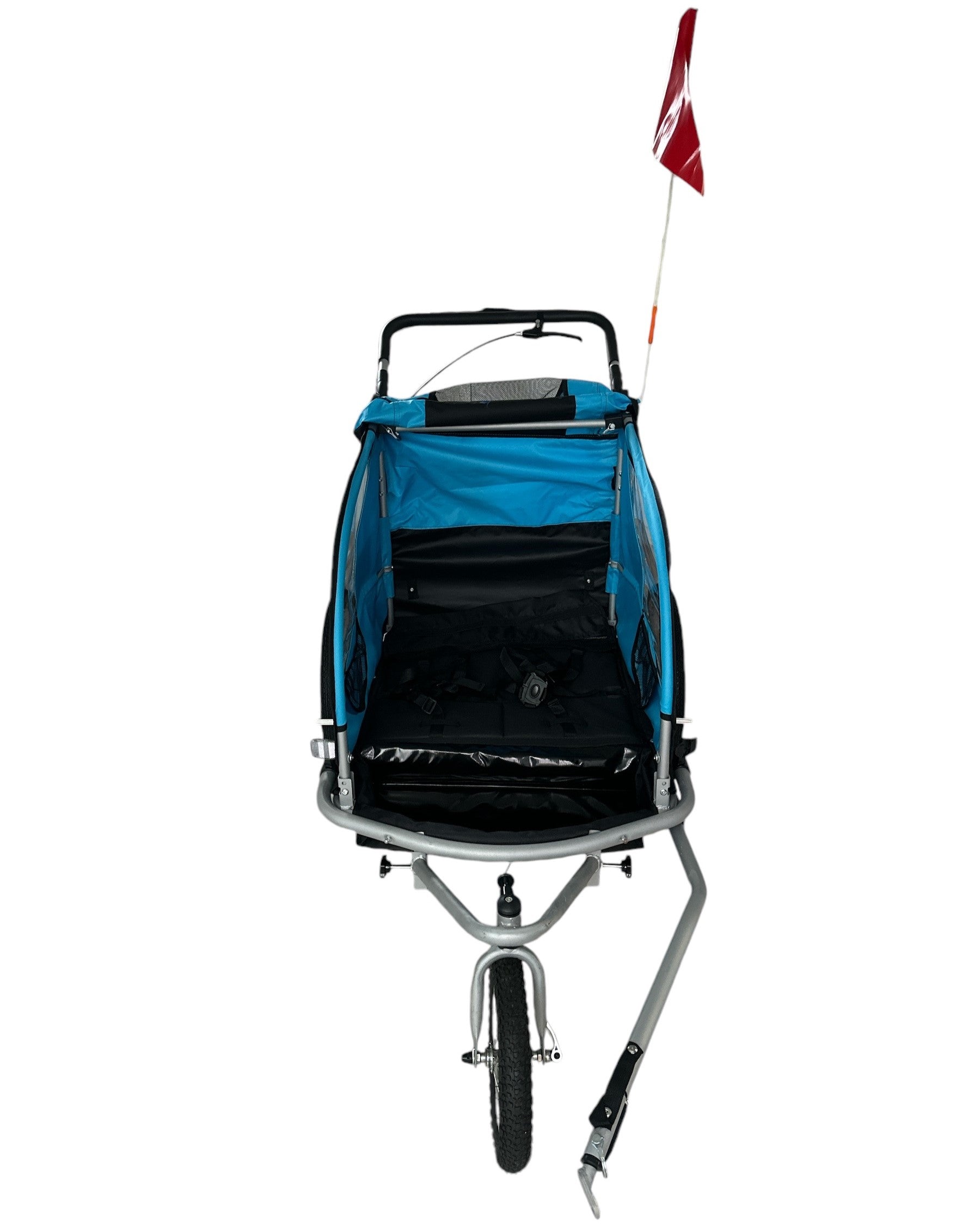 Fietskar Voor Kinderen Wandelwagen 2in1 Kinderfietskar aanhanger - Blauw - Waterdicht kopen online