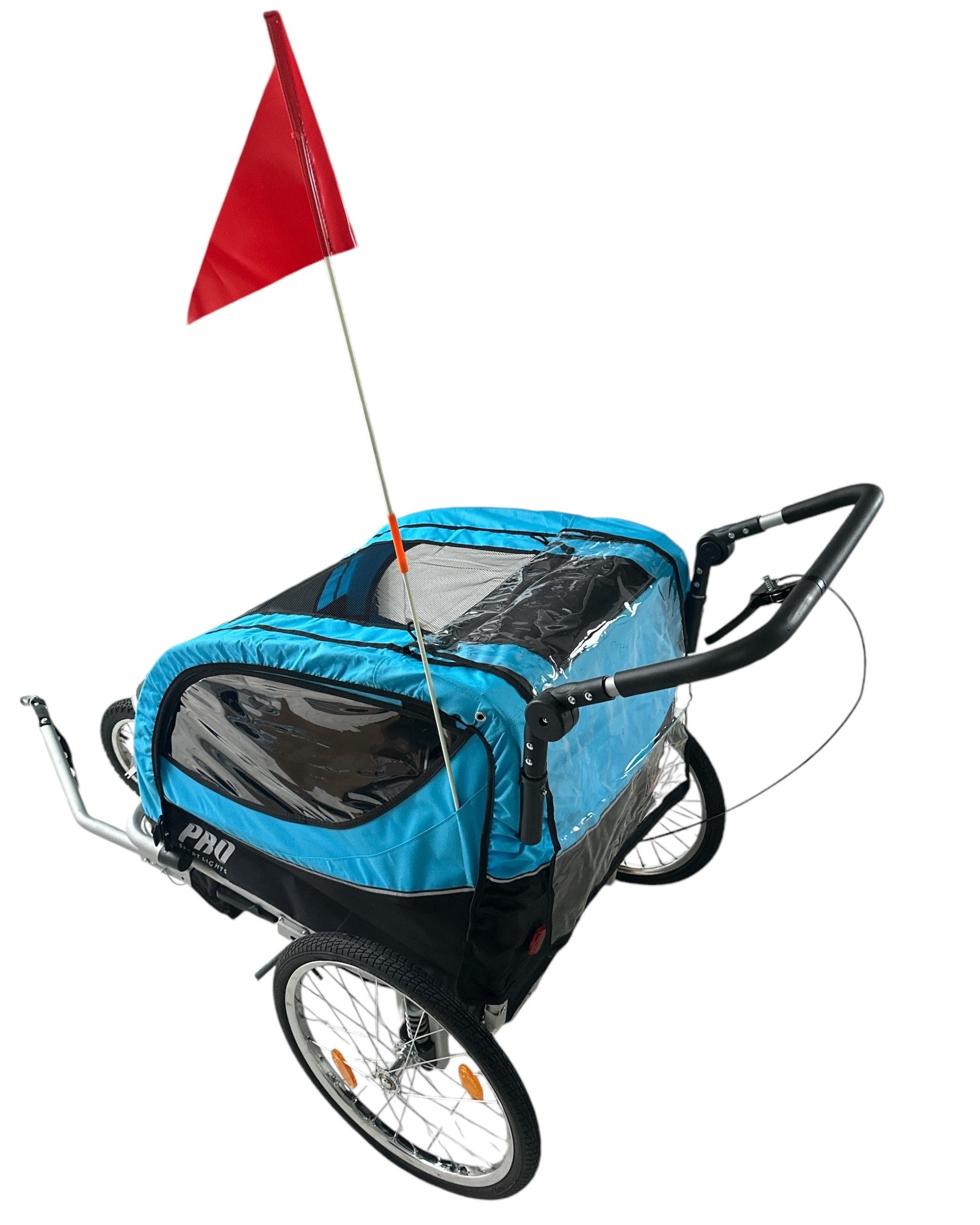 Fietskar Voor Kinderen Wandelwagen 2in1 Kinderfietskar aanhanger - Blauw - Waterdicht kopen online
