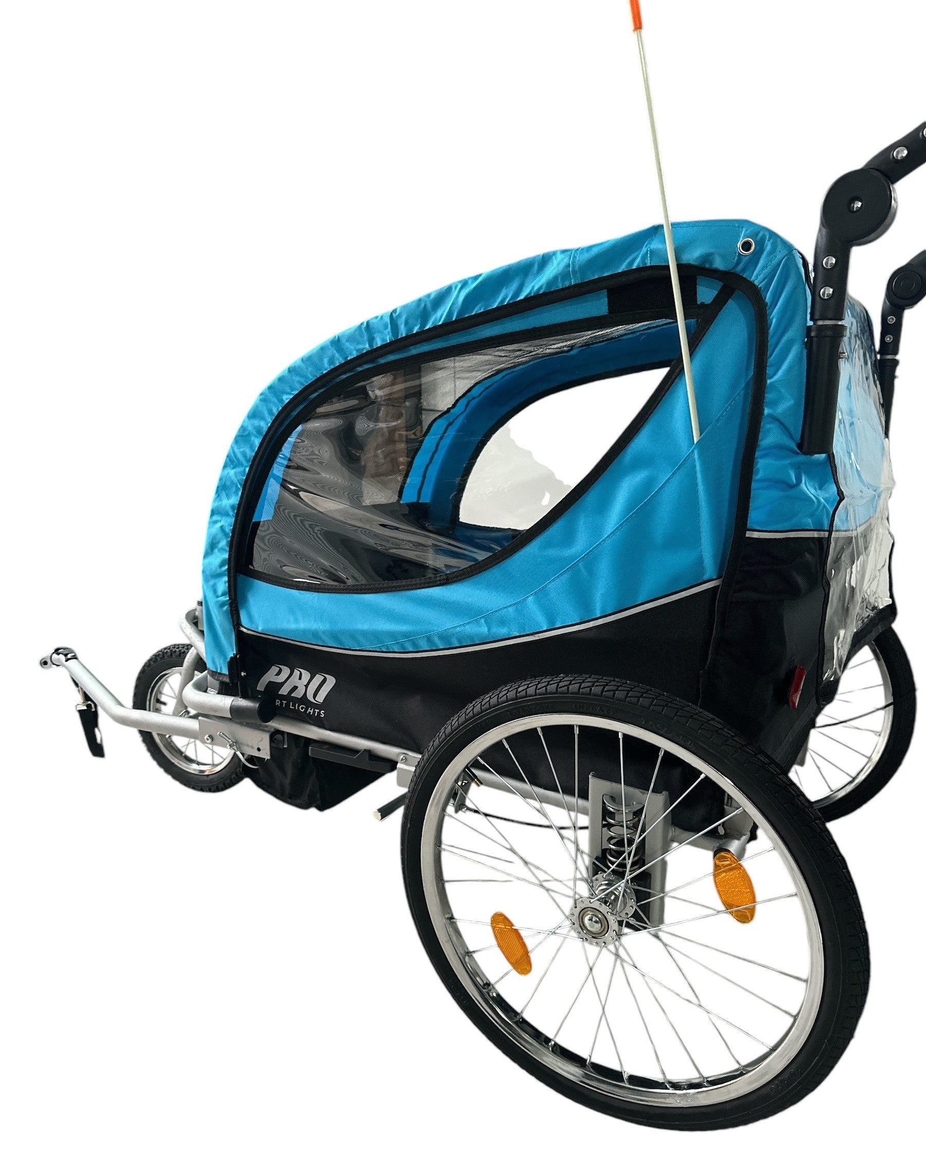 Fietskar Voor Kinderen Wandelwagen 2in1 Kinderfietskar aanhanger - Blauw - Waterdicht kopen online