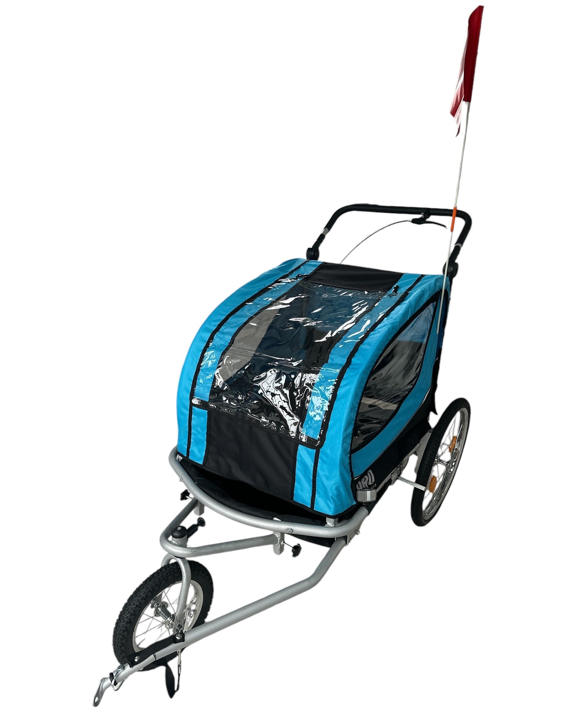 Fietskar Voor Kinderen Wandelwagen 2in1 Kinderfietskar aanhanger - Blauw - Waterdicht kopen online