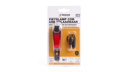 USB-ladattava COB-takavalo – 80 lm, punainen