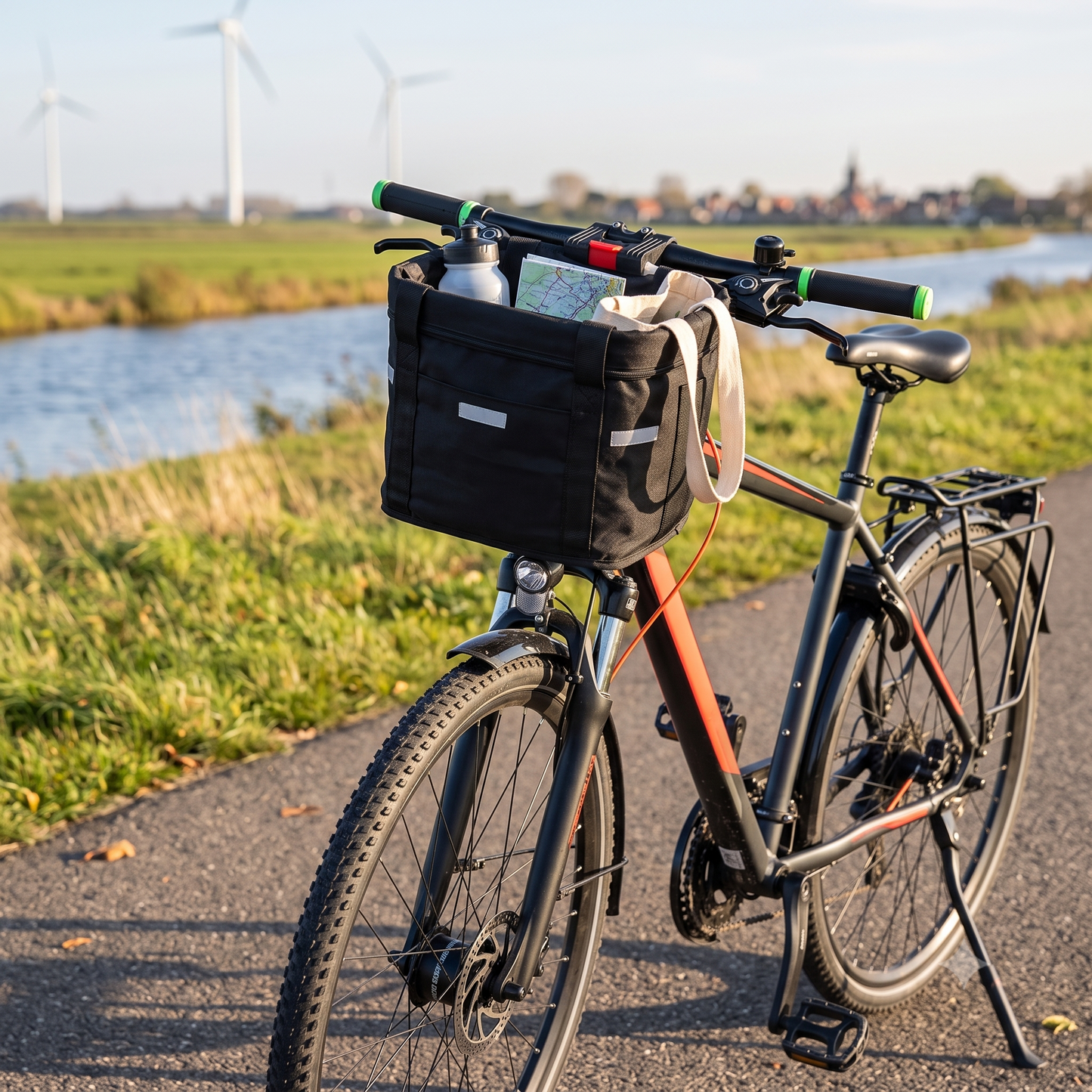Fietsmand Voorop 16 Liter Fietsmandje kinderfiets Stadsfiets Afneembaar Zwart Kopen Online