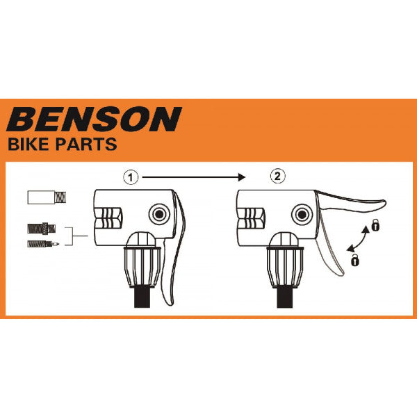 Benson fietspomp met manometer - alle ventielen