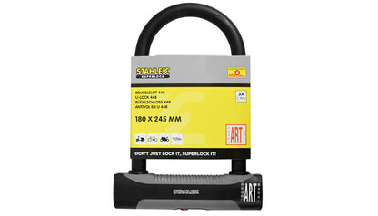 Stahlex 448 ART4 -U-lukko 180 × 245 mm – musta